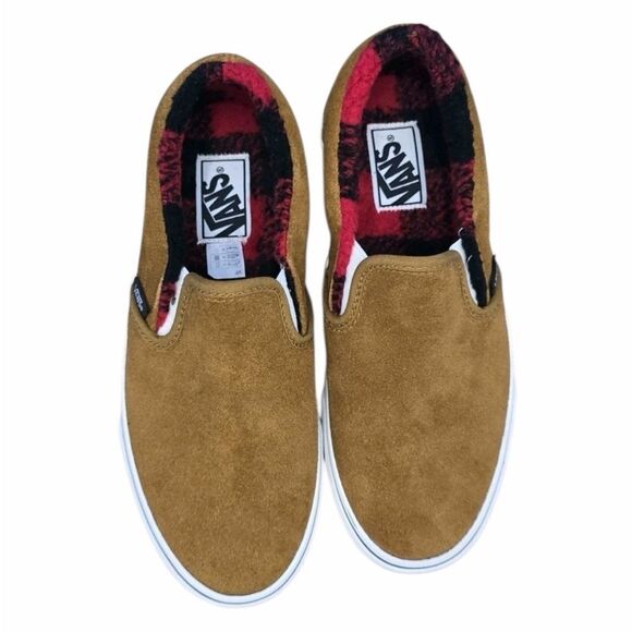 NEW Vans Classic Slip On Cozy Hug Women's 6.5 Brown Suede Sherpa Lined - Picture 2 of 8